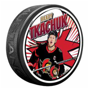 OTTAWA SENATORS KABOOM TKACHUK PLAYER PUCK