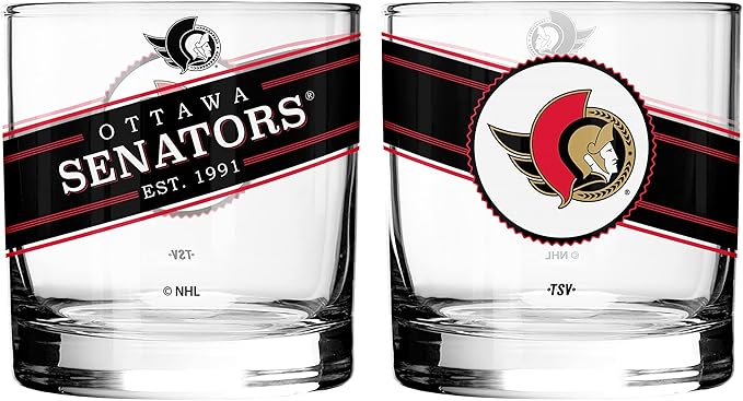 Ottawa Senators 11oz Rocks Glass